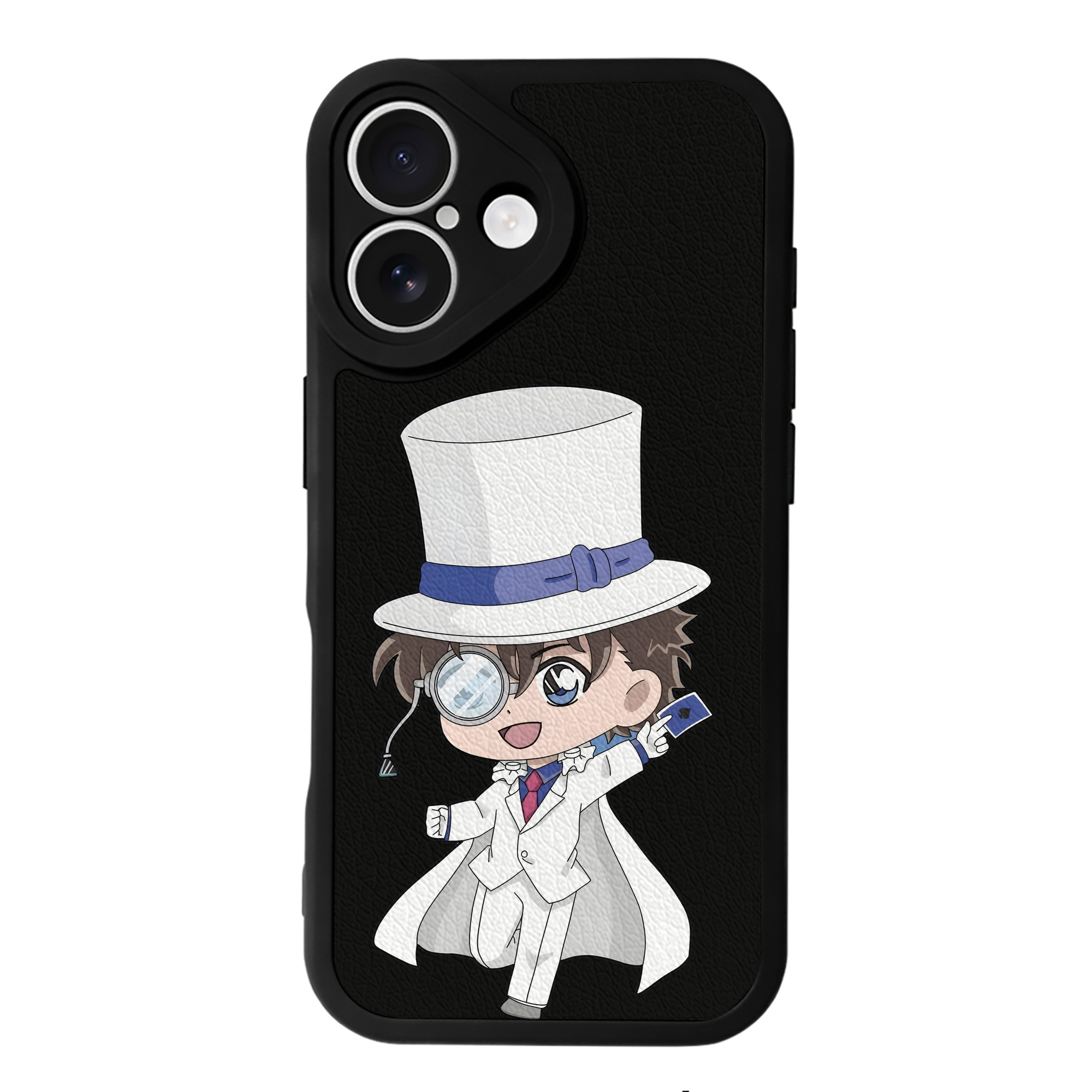 （画像用） 名探偵コナン くろば かいと Detective Conan Kuroba Kaito 【iPhone 16シリーズ対応】シリコンスマホケース（レザー調） 材質：シリコン